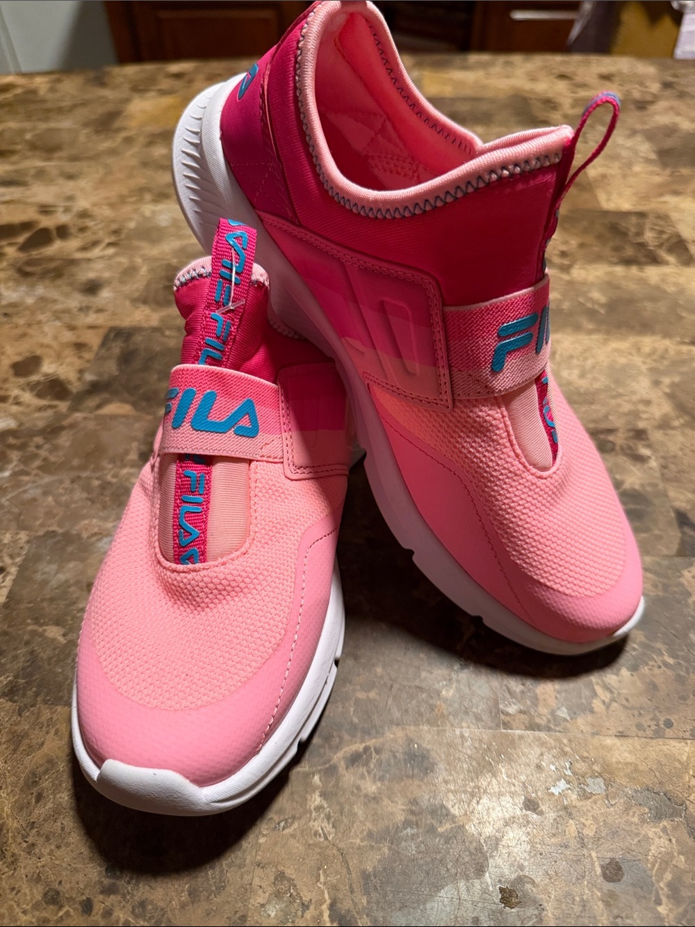 Fila Kids Hot Pink and Light Pink Slip-On Sneakers